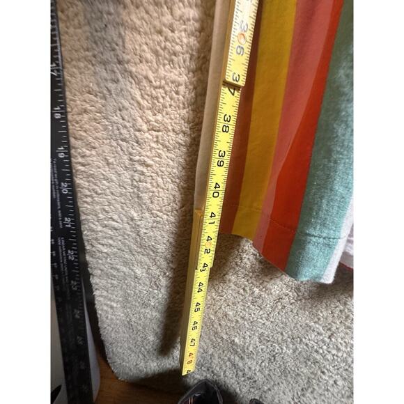 J. Crew Rainbow Stripe Tiered Maxi Dress Sz XL Dopamine Vacation Beach Comfort - Picture 12 of 16